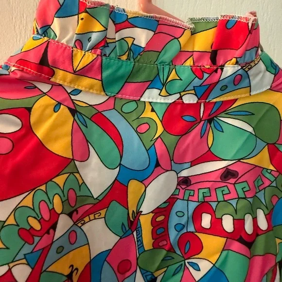 The Sixties are Back! Colorful Floral Shirt Dress - Picture 8 of 12